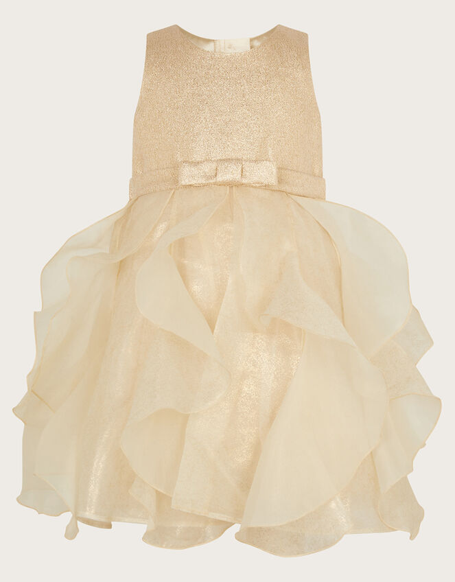 Baby 2-in-1 Detachable Ruffle Skirt Dress, Gold (GOLD), large