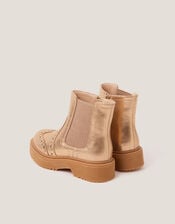 Metallic Chelsea Boots, Gold (GOLD), large