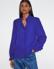 Cecily Ruffle Blouse, Blue (COBALT), large