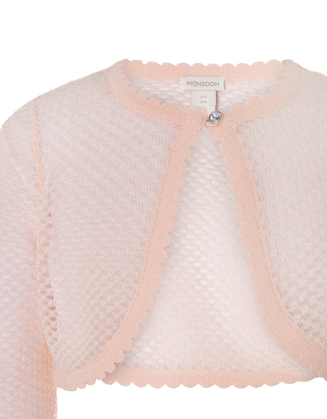 Gracie Shimmer Cropped Cardigan, Pink (PINK), large