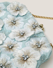 Mara Appliqué Flower Clutch, , large