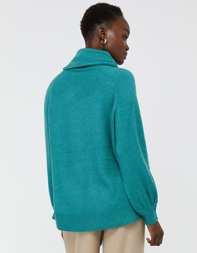 Mika Cowl Neck Knit Jumper, Green (GREEN), large
