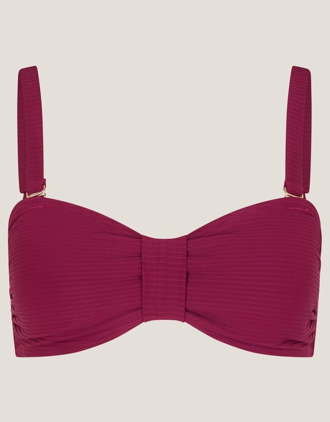 Mia Bandeau Bikini Top, Red (BURGUNDY), large