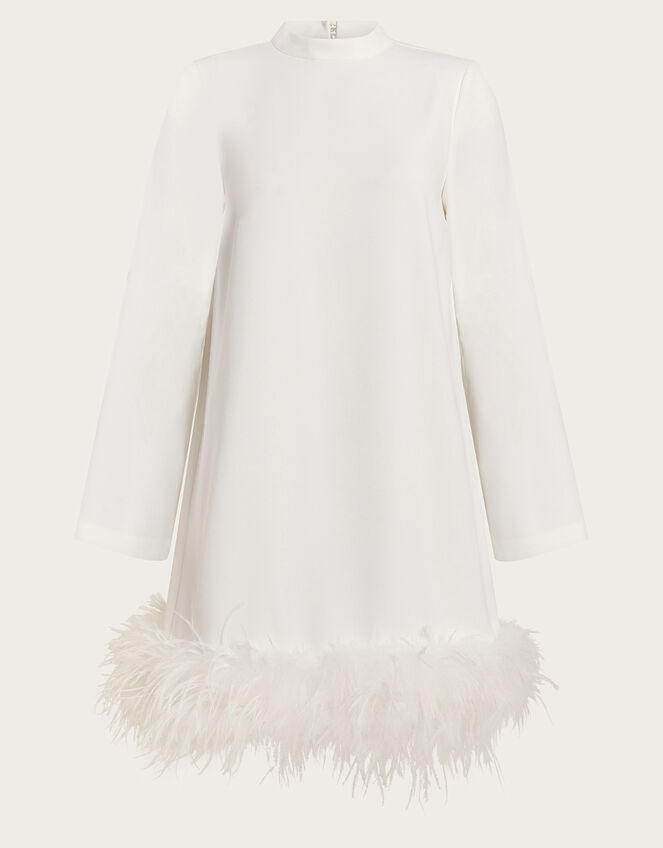 Andrea Feather Bridal Dress, Ivory (IVORY), large