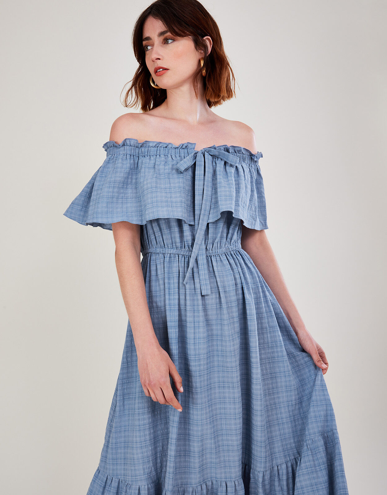 RoseMuse jacquard check dress ブルー jacquard check dress – BUNNY APARTMENT