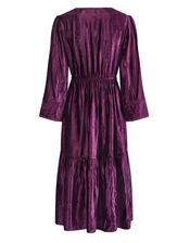 East Katlin Floral Embroidered Velvet Dress, Red (BERRY), large