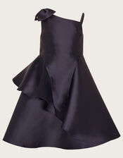 Bonnie Bow One-Shoulder Dress, Blue (NAVY), large