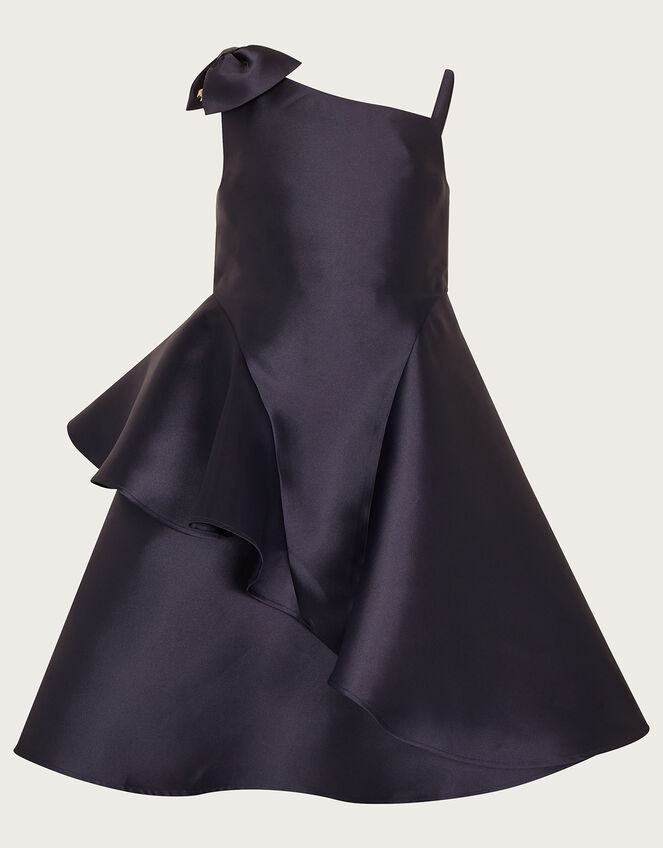 Bonnie Bow One-Shoulder Dress, Blue (NAVY), large