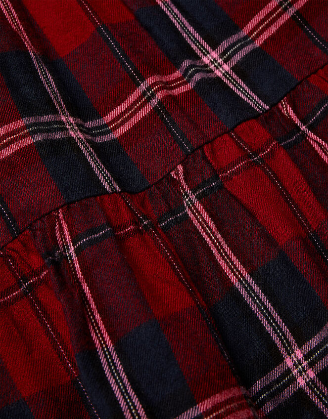 Tartan 2-in-1 Sequin Bow Sweat Dress, Red (RED), large