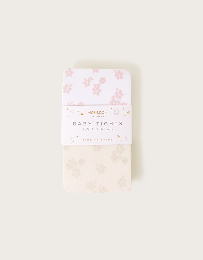 2-Pack Baby Floral Print Tights, Multi (MULTI), large