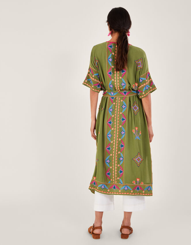 Embroidered Kimono in LENZING™ ECOVERO™, Green (GREEN), large