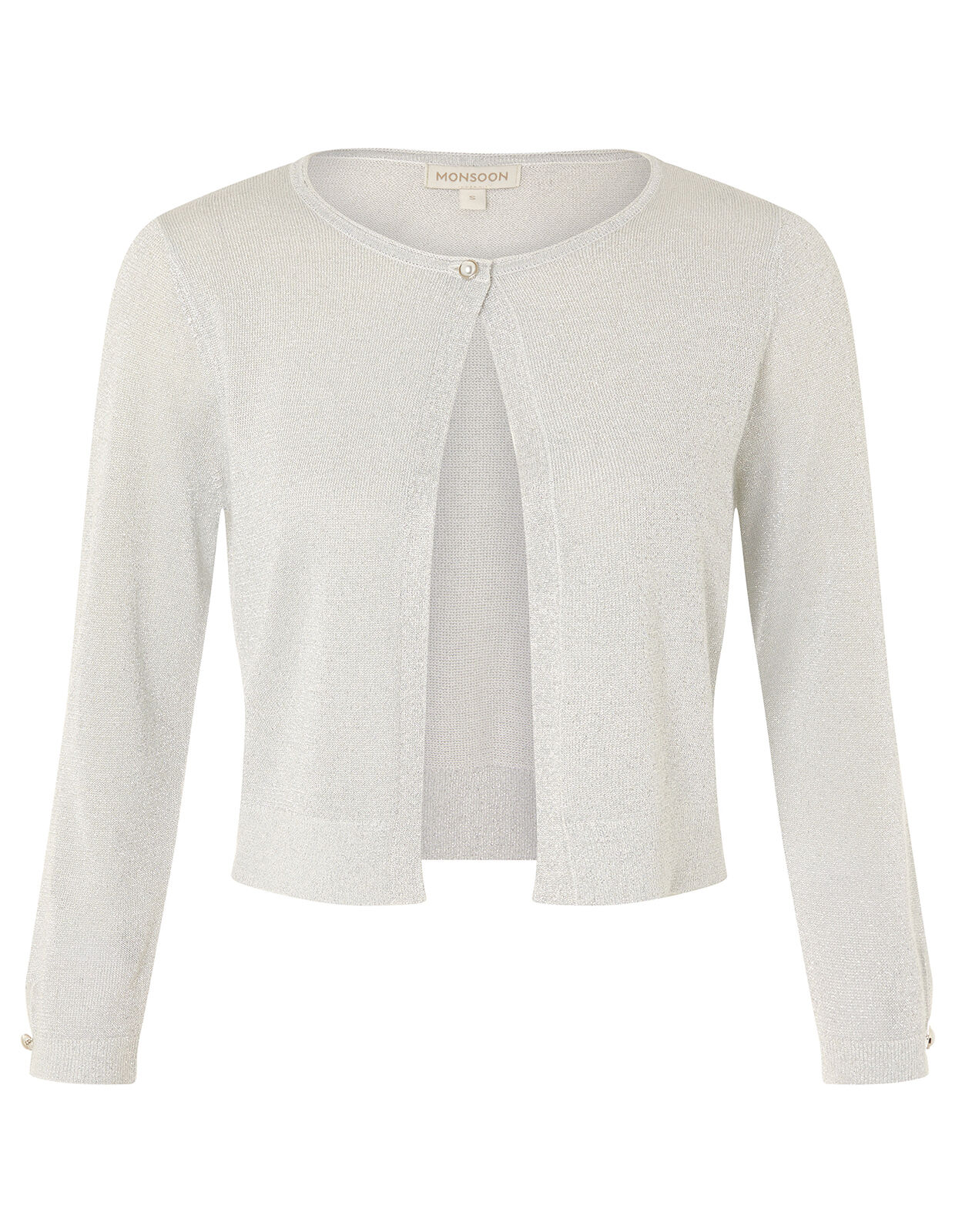 Elyse Metallic Shrug Ivory