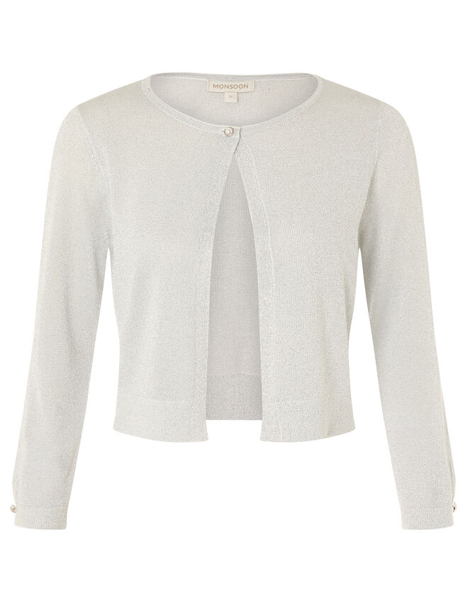 Elyse Metallic Shrug, Ivory (IVORY), large