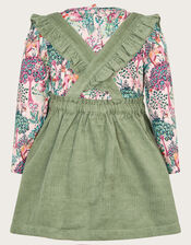 Baby Print Top and Corduroy Pinafore Set, Green (GREEN), large