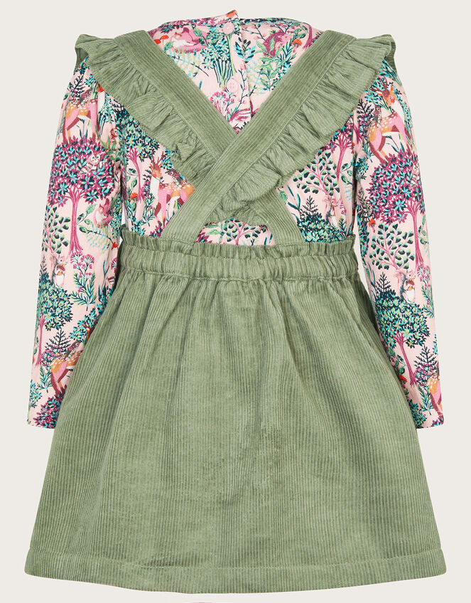 Baby Print Top and Corduroy Pinafore Set, Green (GREEN), large