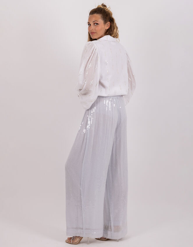 Sundress Janis Sequin Wide Leg Trousers, Blue (LIGHT BLUE), large