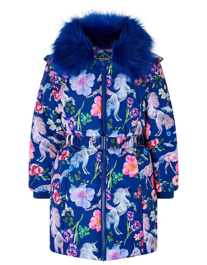 Amelle Unicorn Padded Coat with Hood, , large