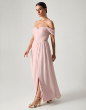 Evelyn Bardot Bridesmaid Dress, Pink (BLUSH), large