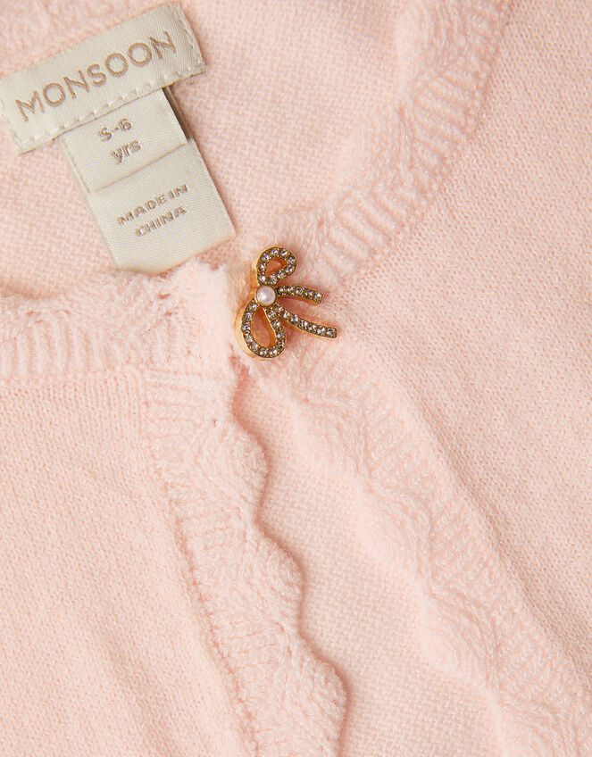Maeve Bow Button Cardigan, Pink (PALE PINK), large