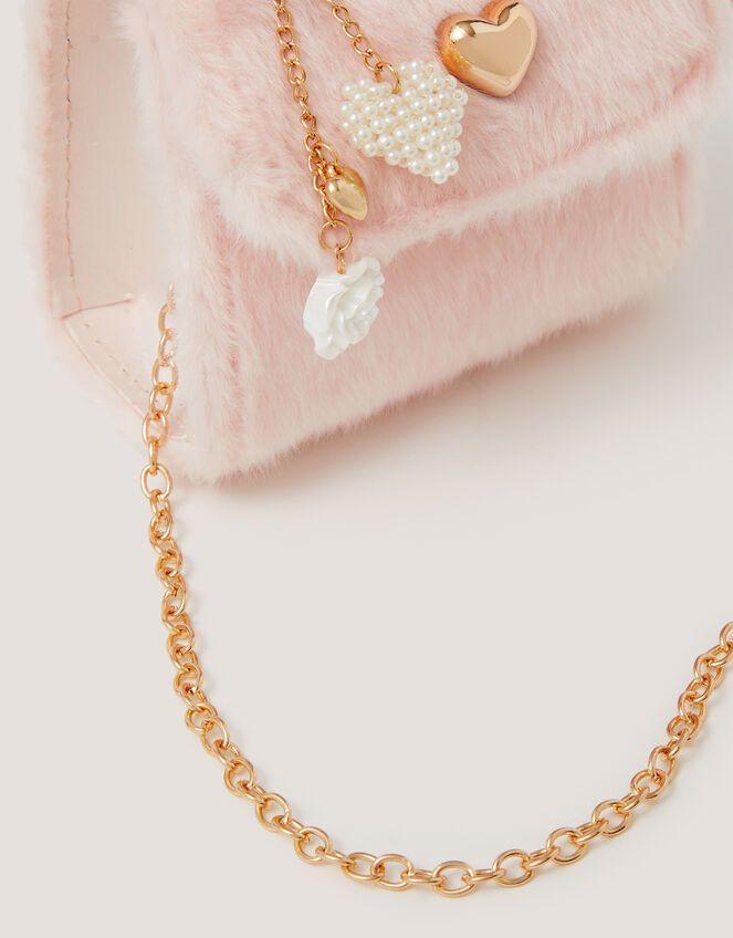 Fluffy Pearl Charm Bag, , large