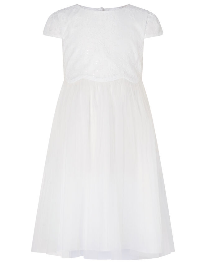 Lace Dress and Cover-Up Bridal Set, Ivory (IVORY), large