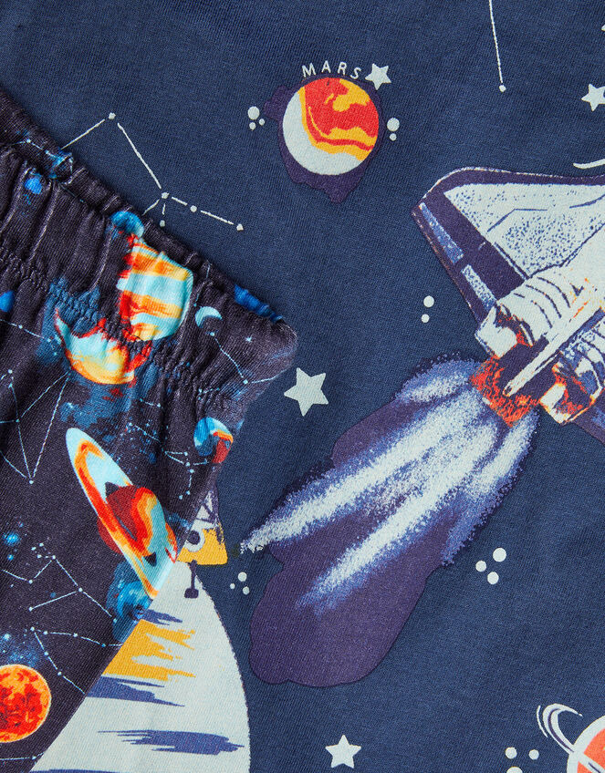 Glow In The Dark Space Pyjamas , Blue (NAVY), large