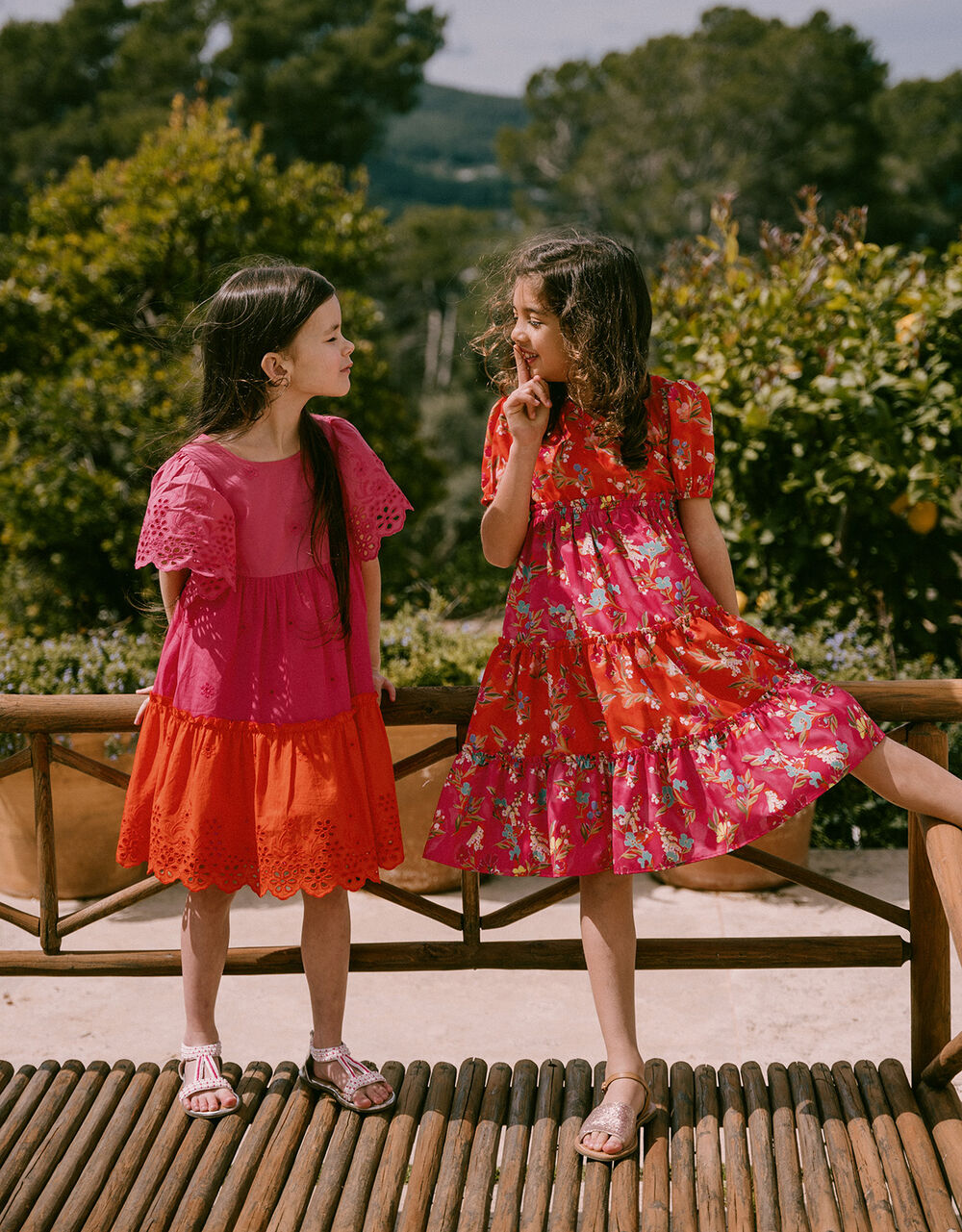 Children Girls 3-12yrs | Broderie Layered Dress Pink - TC15268