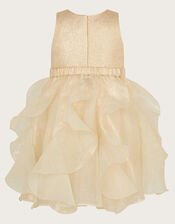 Baby 2-in-1 Detachable Ruffle Skirt Dress, Gold (GOLD), large