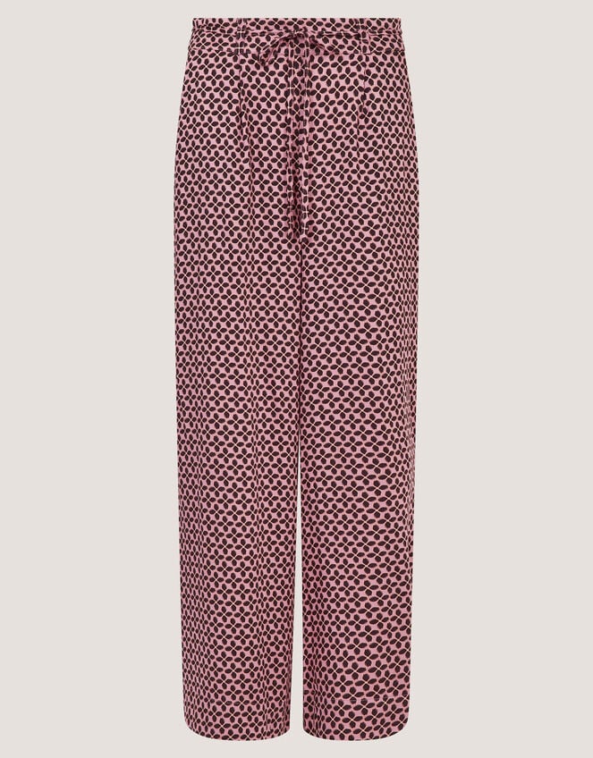 Netta Floral Print Wide Leg Trousers, Pink (PINK), large