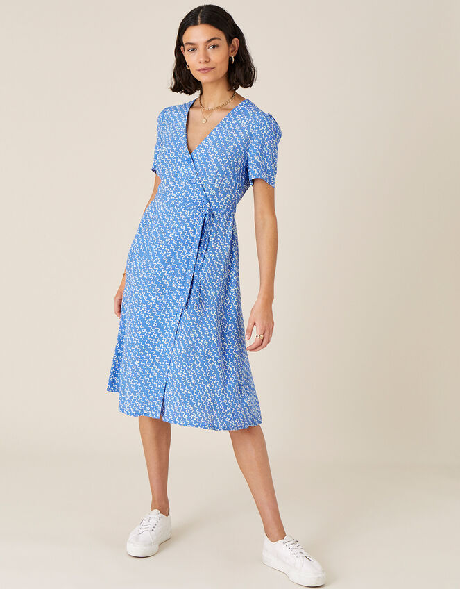 Melody Printed Midi Dress, Blue (BLUE), large