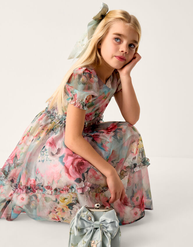 Floral Print Ruffle Tiered Dress, Multi (MULTI), large