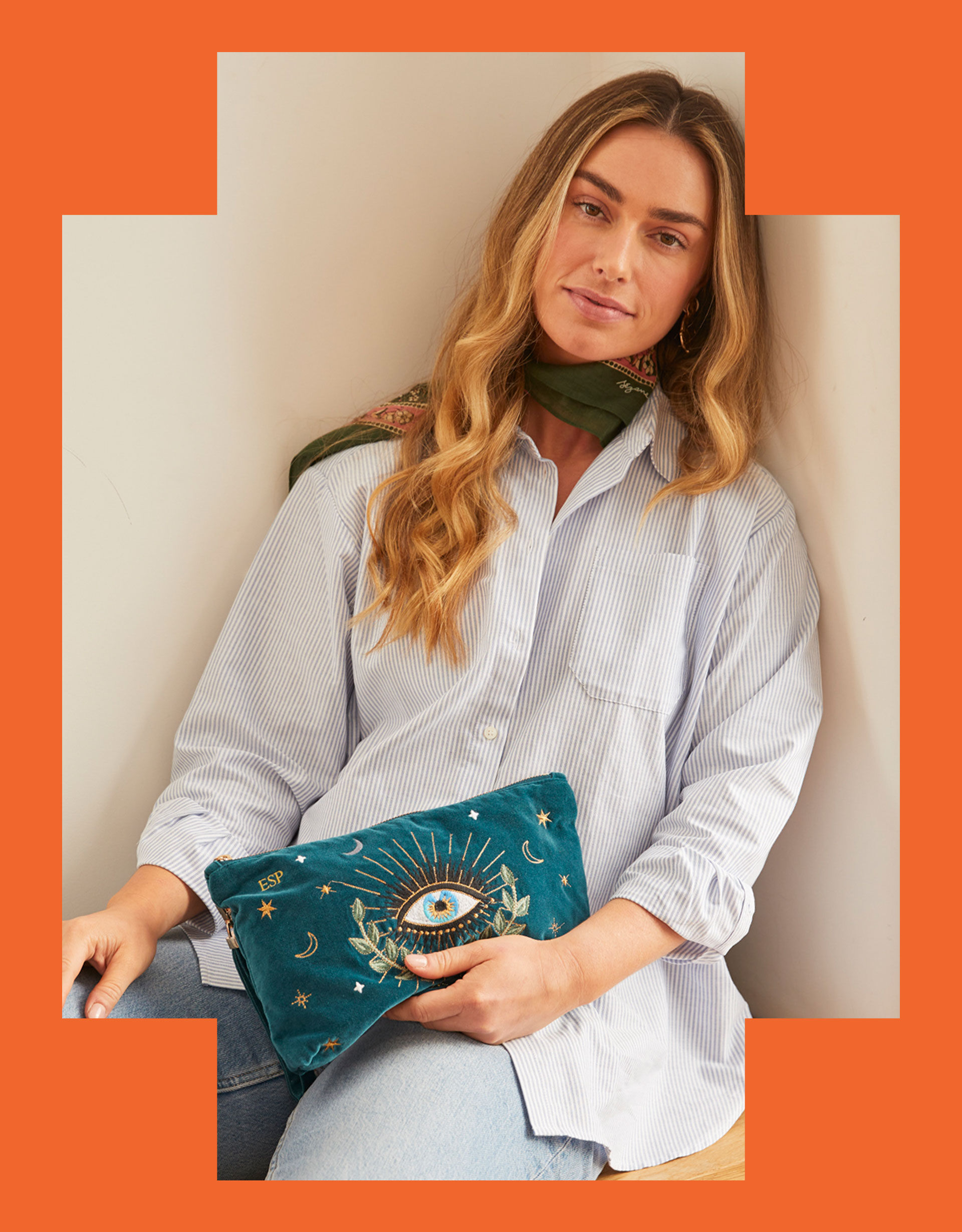 Elizabeth Scarlett Celestial Eye Velvet Pouch