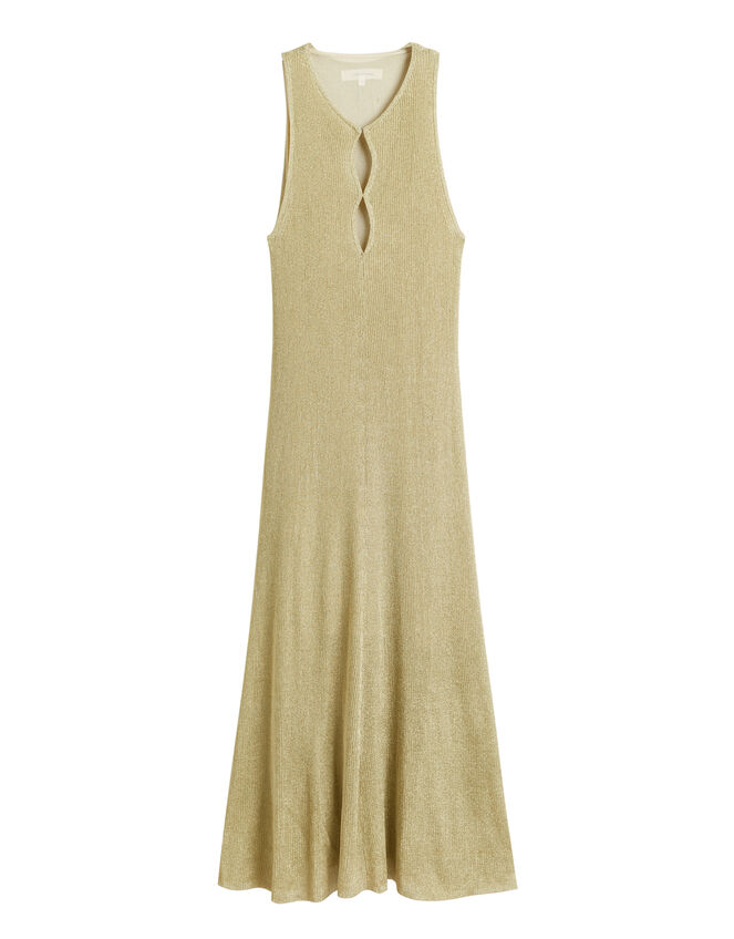 Chinti & Parker Lightweight Shimmer Midi Dress, Gold (GOLD), large