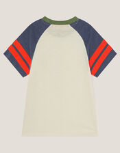 Tiger Raglan Cotton T-Shirt, Ivory (IVORY), large