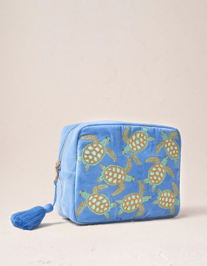 Elizabeth Scarlett Turtle Velvet Wash Bag, , large