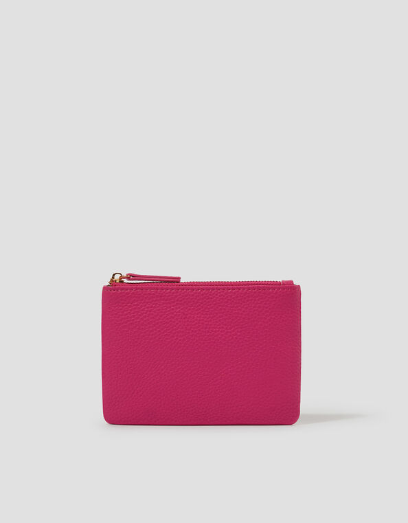 Faux Leather Coin Purse, Pink (PINK), large