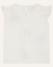 Sequin Giraffe Tee in Sustainable Cotton, Camel (OATMEAL), large