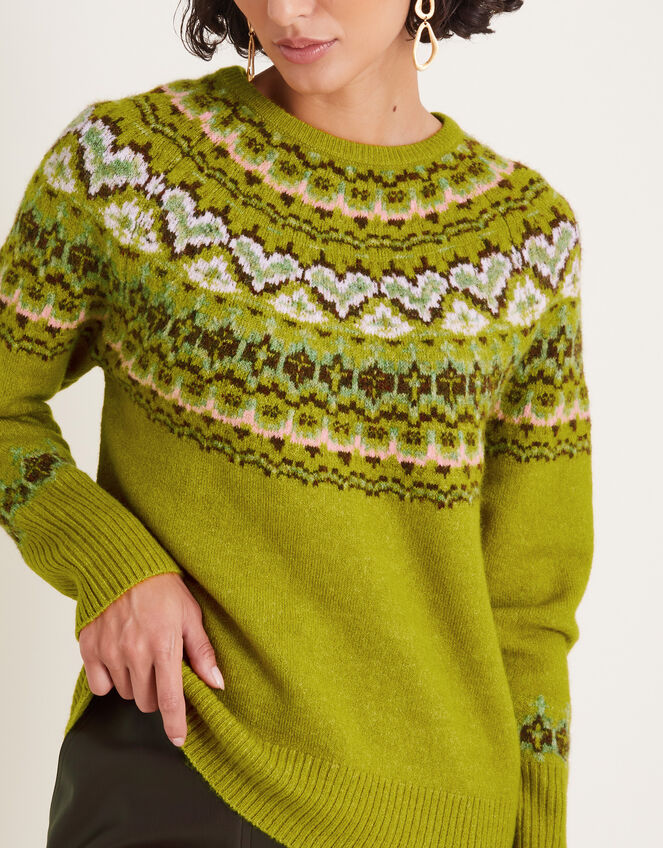 Fern Fair Isle Jumper Green Jumpers Monsoon UK.