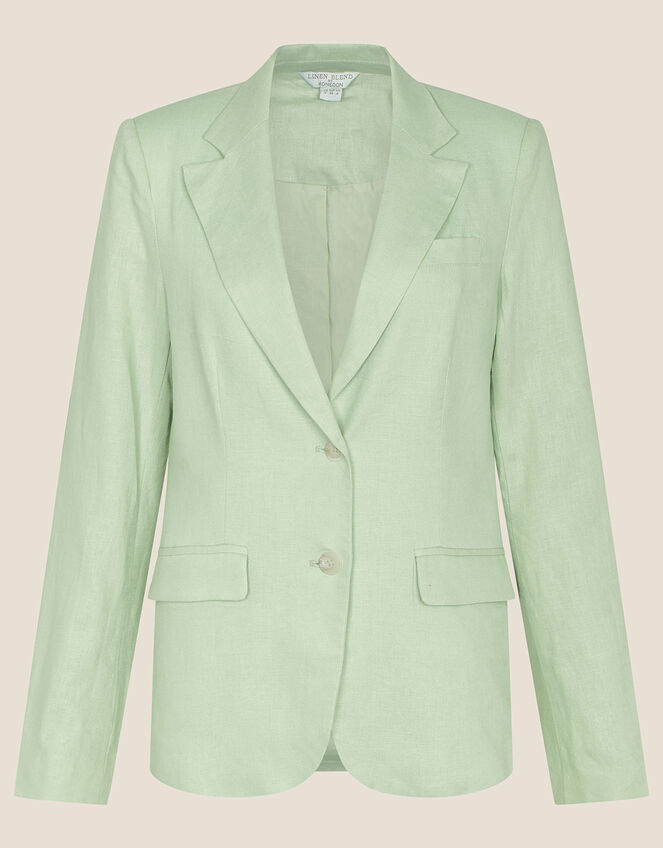 Jana Blazer in Linen Blend, Green (GREEN), large