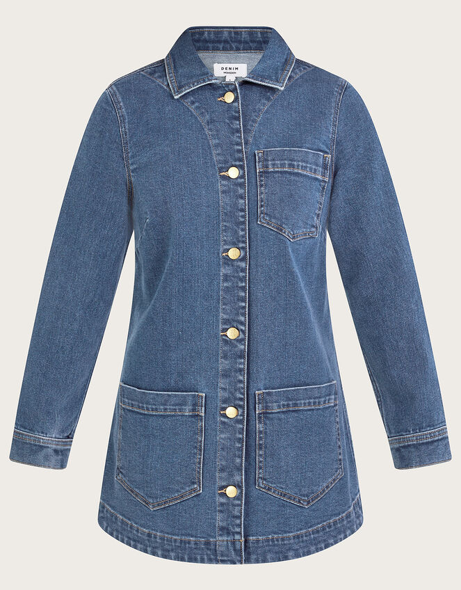 Mindy Longline Denim Jacket with Sustainable Cotton Blue