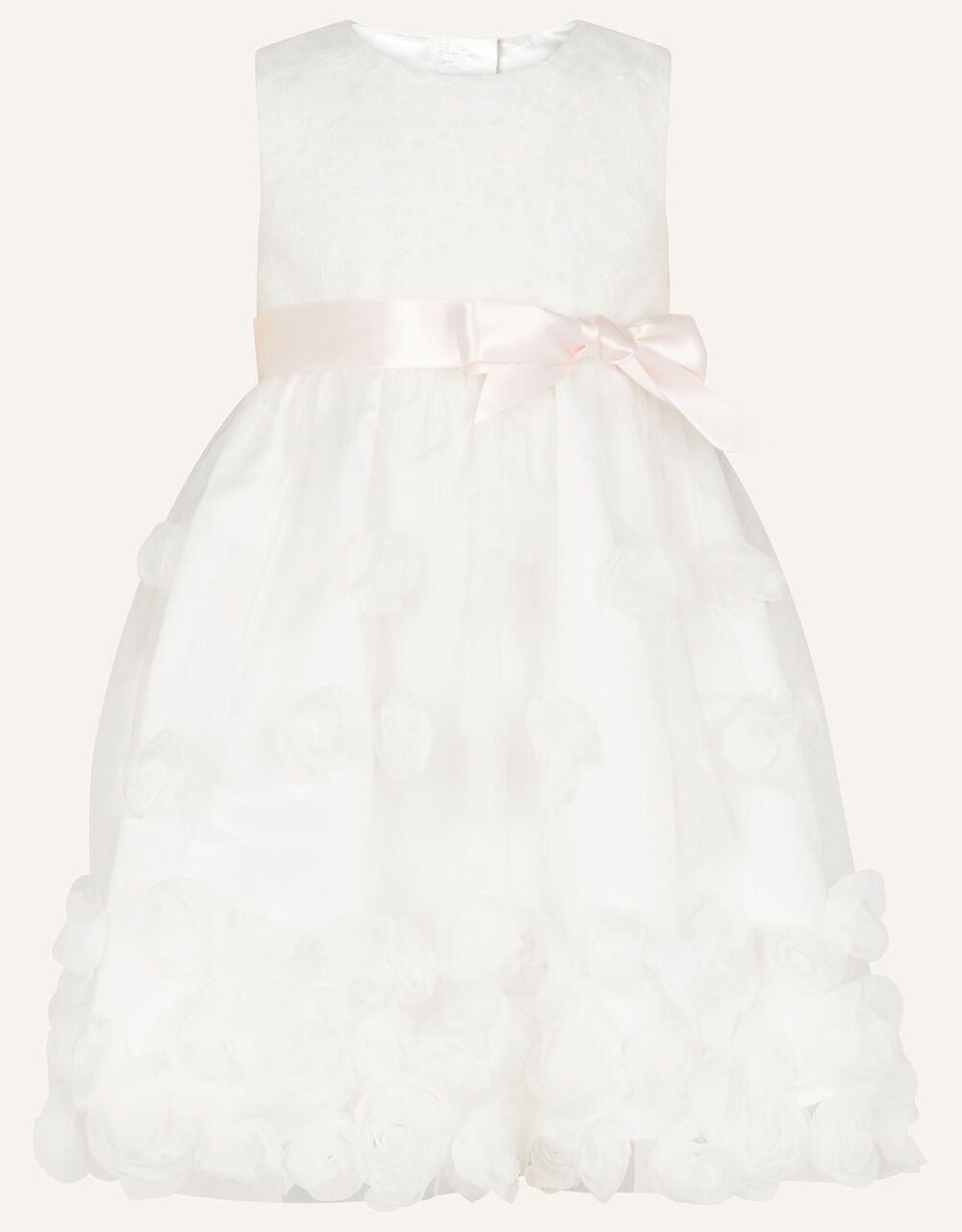 Children Baby Girls 0-3yrs | Baby Xanthe 3D Roses Dress Ivory - KF52017
