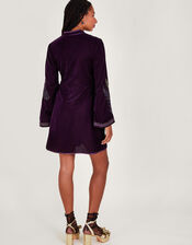 Navi Embellished Velvet Dress, Purple (PURPLE), large