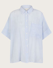 Shyla Stripe Oversized Shirt, Blue (BLUE), large