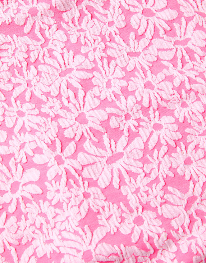 Floral Jacquard Asymmetrical Swimsuit, Pink (PINK), large