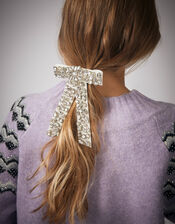 Gemstone Bow Hair Clip, , large