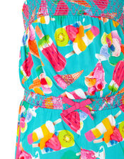 Erica Ice Lolly Playsuit in Recycled Fabric, Green (GREEN), large