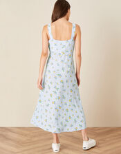 Gabriella Gingham Floral Dress, Blue (BLUE), large