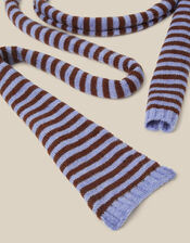 Sage Stripe Skinny Scarf, , large
