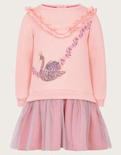 Baby Embroidered Swan 2-in-1 Dress, Pink (PINK), large