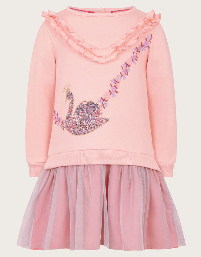Baby Embroidered Swan 2-in-1 Dress, Pink (PINK), large